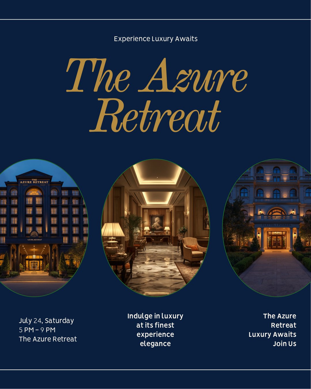 The Azure Retreat campaign creative
