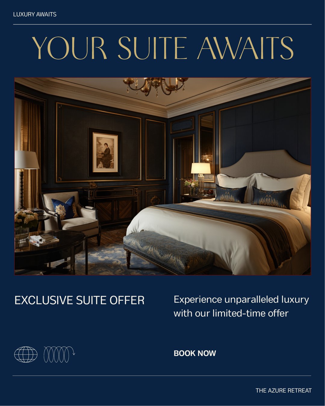 The Azure Retreat campaign creative